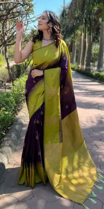 KPR 221 Purple Soft Lichi Silk Saree Perfect for Wedding, Party, Raksha Bandhan, Sangeet, Eid – . Get it for ₹1449. Delivery 4-6 Working Days. | Designer Sarees, Sarees, Bollywood Sarees, Creative Sarees, Embroidered Sarees, Ethnic Saree, Modern Digital sarees, Party Wear Sarees