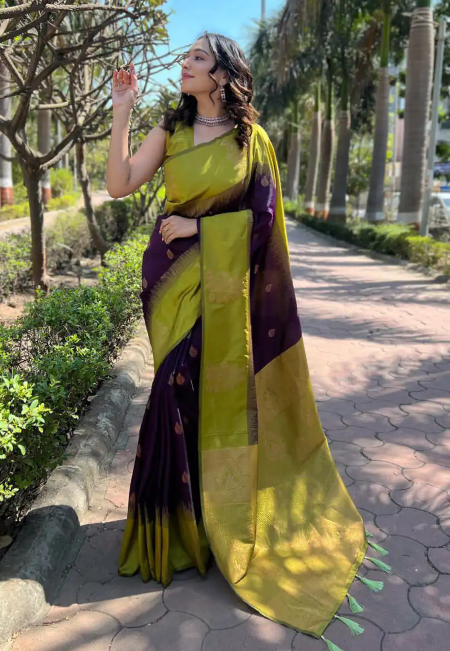 KPR 221 Purple Soft Lichi Silk Saree Perfect for Wedding, Party, Raksha Bandhan, Sangeet, Eid – . Get it for ₹1449. Delivery 4-6 Working Days. | Designer Sarees, Sarees, Bollywood Sarees, Creative Sarees, Embroidered Sarees, Ethnic Saree, Modern Digital sarees, Party Wear Sarees
