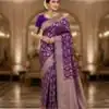 MS 451 Purple Litchi Silk Saree with Embroidery Work & Lace Work. Available at ₹1399 only. Delivery 4-6 Working Days. Shop now. | Designer Sarees, Sarees, Bollywood Sarees, Creative Sarees, Embroidered Sarees, Ethnic Saree, Modern Digital sarees, Party Wear Sarees