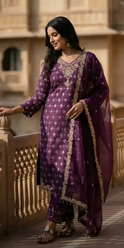 ZSR 3158 Purple in Organza Silk Lace Work & Embroidery Work Salwar Suit . Get it for ₹2399. Delivery 4-6 Working Days. Shop now. | Jump Suits, Salwar suit, Casual Suits, Creative suits, Designer Suits, Palazzo Suits, Party Wear Suits, Patiala Suits, Straight Suits