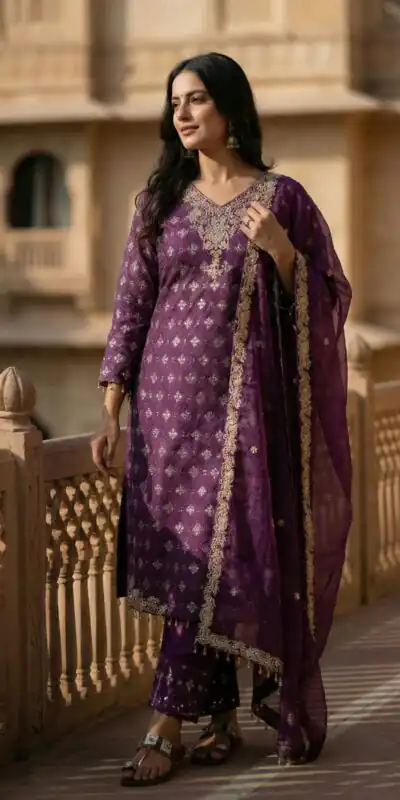ZSR 3158 Purple in Organza Silk Lace Work & Embroidery Work Salwar Suit . Get it for ₹2399. Delivery 4-6 Working Days. Shop now. | Jump Suits, Salwar suit, Casual Suits, Creative suits, Designer Suits, Palazzo Suits, Party Wear Suits, Patiala Suits, Straight Suits