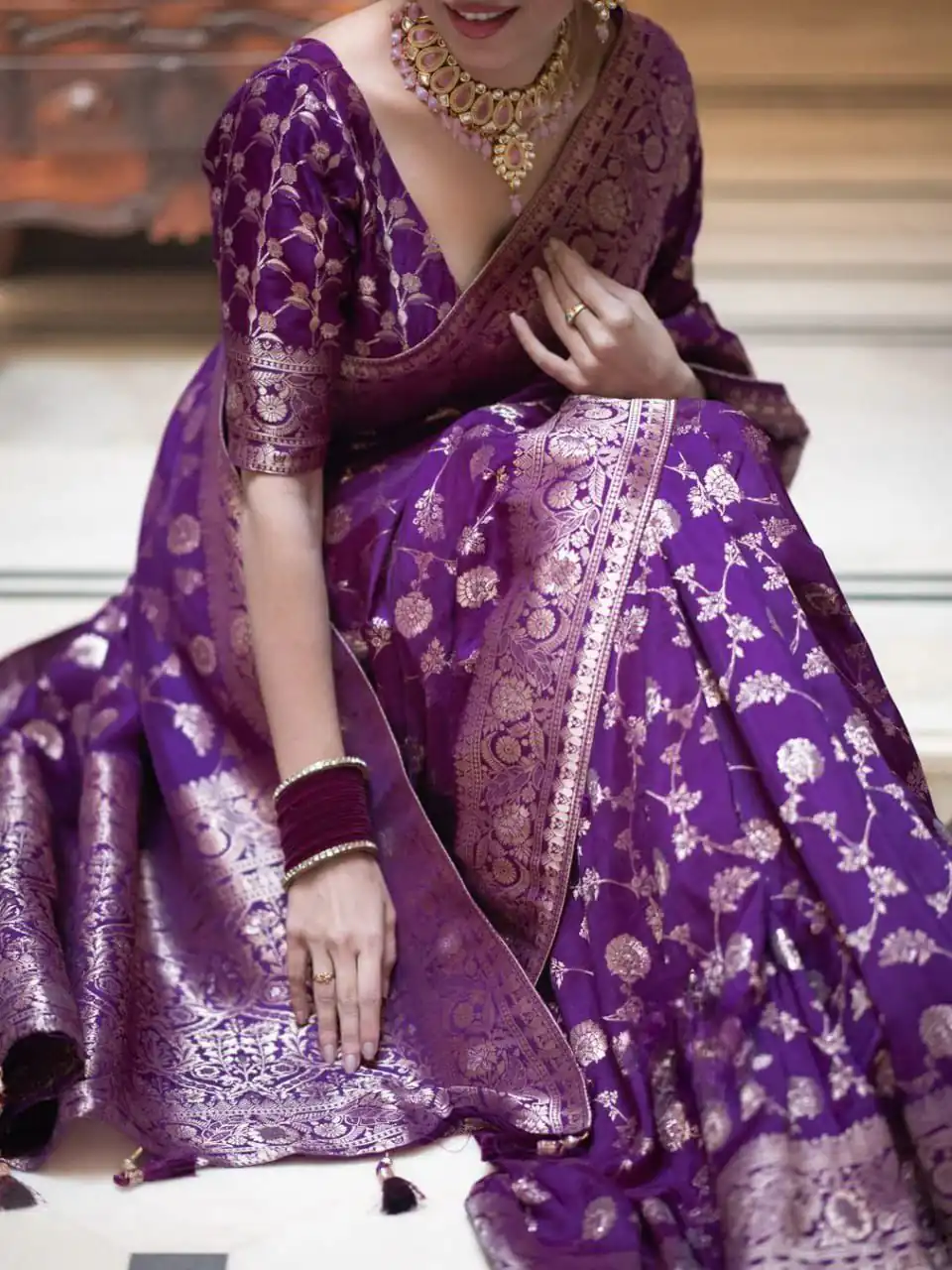 KPR 208 Purple in Color Soft Lichi Silk Designer Work Saree . Available at ₹1399 only. Delivery 4-6 Working Days. Shop now. | Designer Sarees, Sarees, Bollywood Sarees, Creative Sarees, Embroidered Sarees, Ethnic Saree, Modern Digital sarees, Party Wear Sarees