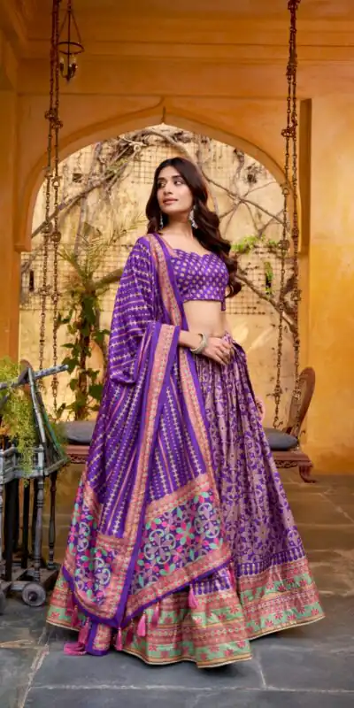 LNB 1201 Purple Tasar Silk Lehenga Choli Perfect for Wedding, Party, Traditional Day, Sangeet, Housewarming – . Introductory Price ₹2499. Delivery 4- | Lehenga, Bollywood Lehenga, Creative Lehenga, Designer Lehenga, Embroidered Lehenga, Party Wear Lehenga