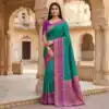 MB 6140 Rama in Color Pochampalli Silk Lace Work & Zari Work Saree . Get it for ₹2049. Delivery 4-6 Working Days. Shop now. | Designer Sarees, Sarees, Bollywood Sarees, Creative Sarees, Embroidered Sarees, Ethnic Saree, Modern Digital sarees, Party Wear Sarees