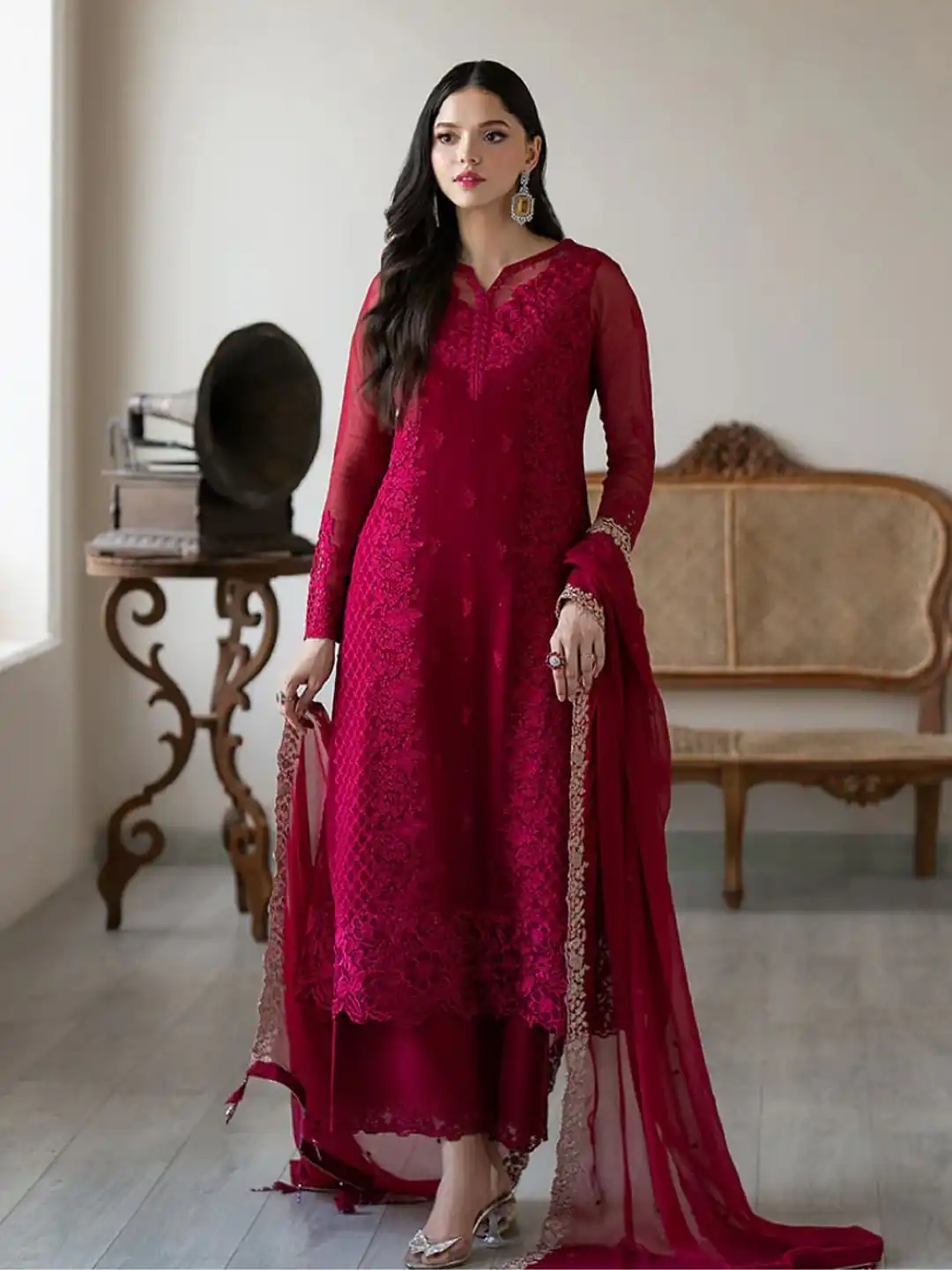NSR 866 Rani Pink Faux Georgette Salwar Suit Perfect for Wedding, Party, Cultural Events, Housewarming, Ganesh Chaturthi – . Now at just ₹2149. De | Jump Suits, Salwar suit, Casual Suits, Creative suits, Designer Suits, Palazzo Suits, Party Wear Suits, Patiala Suits, Straight Suits