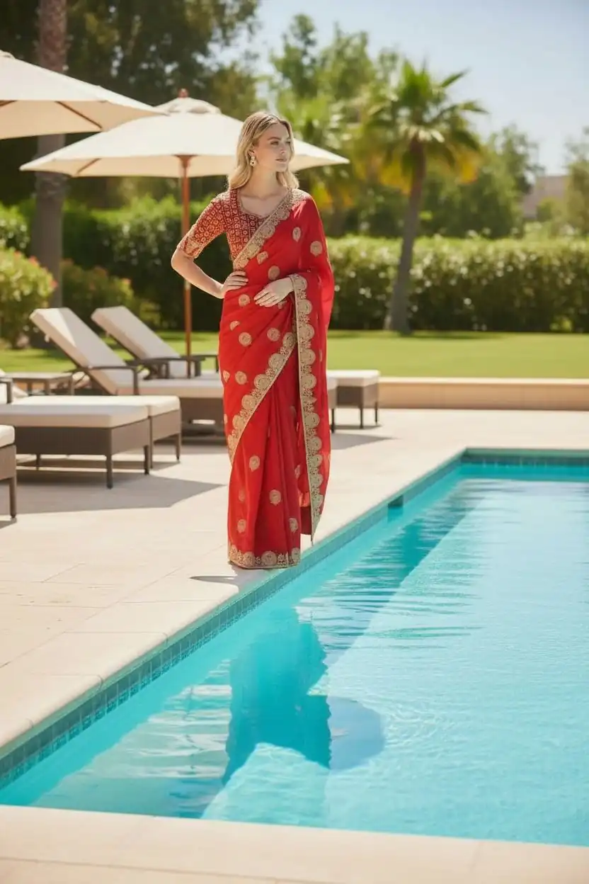 BT 442 Red in Fandy Satin Silk. Embroidery Work & Zari Work Saree Affordable Price ₹1999. Delivery 4-6 Working Days. Shop now. | Designer Sarees, Sarees, Bollywood Sarees, Creative Sarees, Embroidered Sarees, Ethnic Saree, Modern Digital sarees, Party Wear Sarees