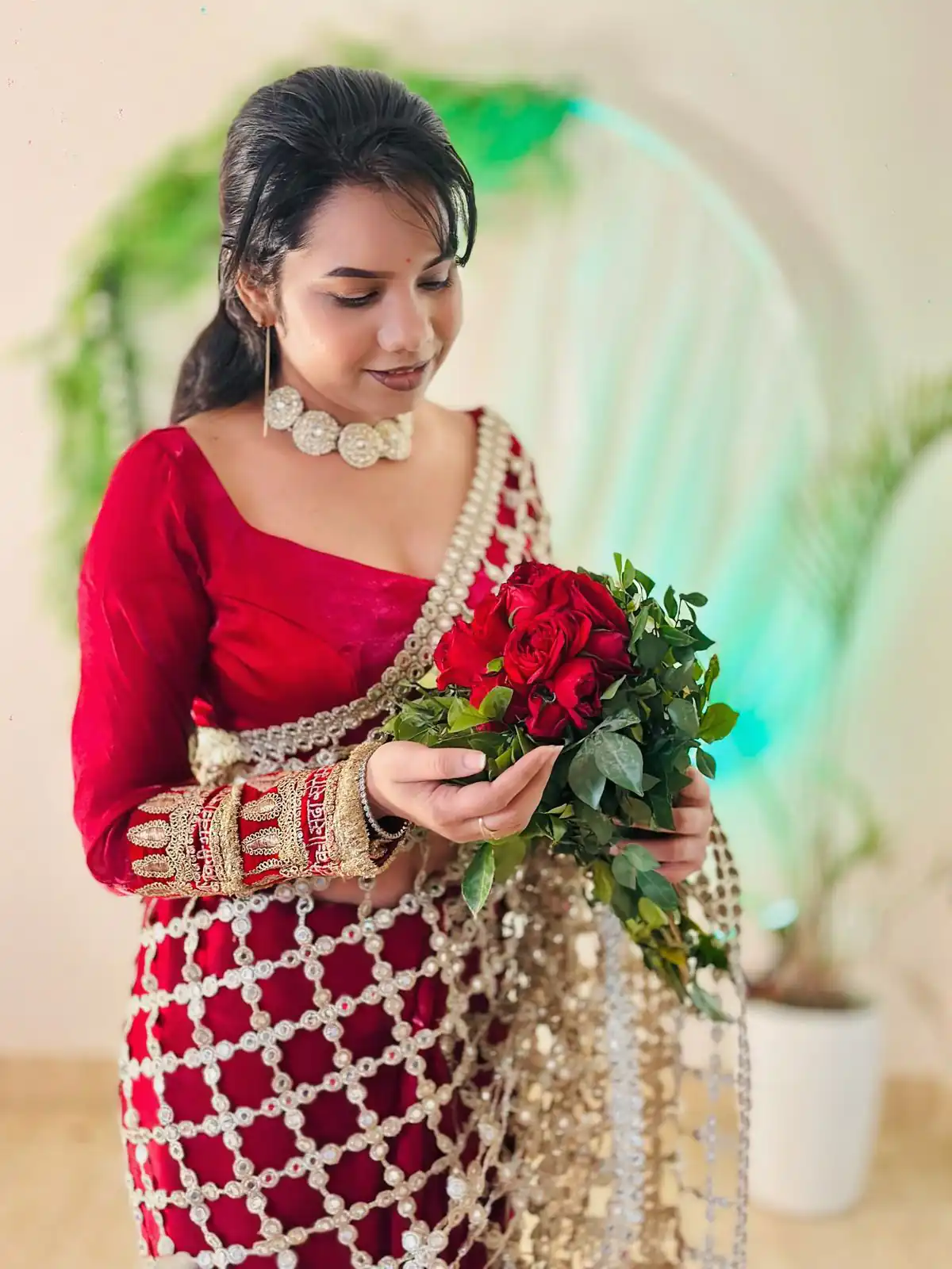 SRK 5322 Red Fendy Silk Saree with Lace Work & Mirror Work. Wedding, Party, Festive, Events, Festive Deal ₹2499. Delivery 4-6 Working Days. Shop now. | Designer Sarees, Sarees, Bollywood Sarees, Creative Sarees, Embroidered Sarees, Ethnic Saree, Modern Digital sarees, Party Wear Sarees
