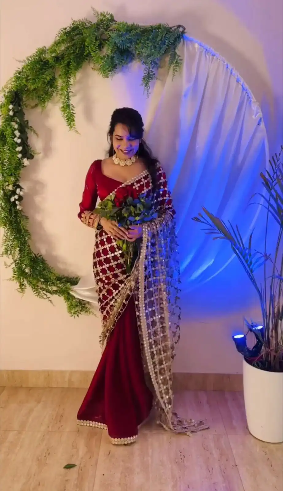 SRK 5322 Red Fendy Silk Saree with Lace Work & Mirror Work. Wedding, Party, Festive, Events, Festive Deal ₹2499. Delivery 4-6 Working Days. Shop now. | Designer Sarees, Sarees, Bollywood Sarees, Creative Sarees, Embroidered Sarees, Ethnic Saree, Modern Digital sarees, Party Wear Sarees