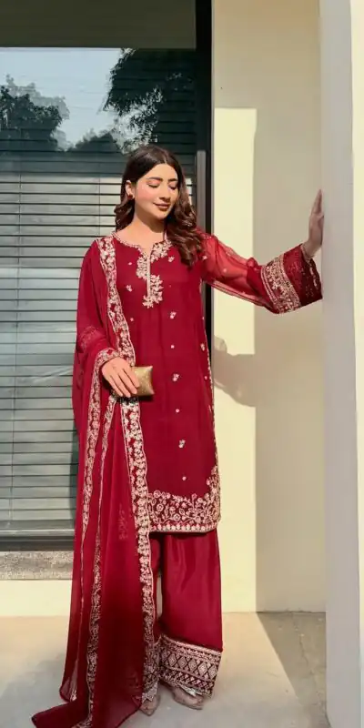 KF 1698 Red in French Crap Embroidery Work & Cut Work Salwar Suit . Introductory Price ₹2049. Delivery 4-6 Working Days. Shop now. | Jump Suits, Salwar suit, Casual Suits, Creative suits, Designer Suits, Palazzo Suits, Party Wear Suits, Patiala Suits, Straight Suits