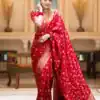 KPR 208 Red in Color Soft Lichi Silk Designer Work Saree . Wedding, Party, Festive, Available at ₹1399 only. Delivery 4-6 Working Days. Shop now. | Designer Sarees, Sarees, Bollywood Sarees, Creative Sarees, Embroidered Sarees, Ethnic Saree, Modern Digital sarees, Party Wear Sarees