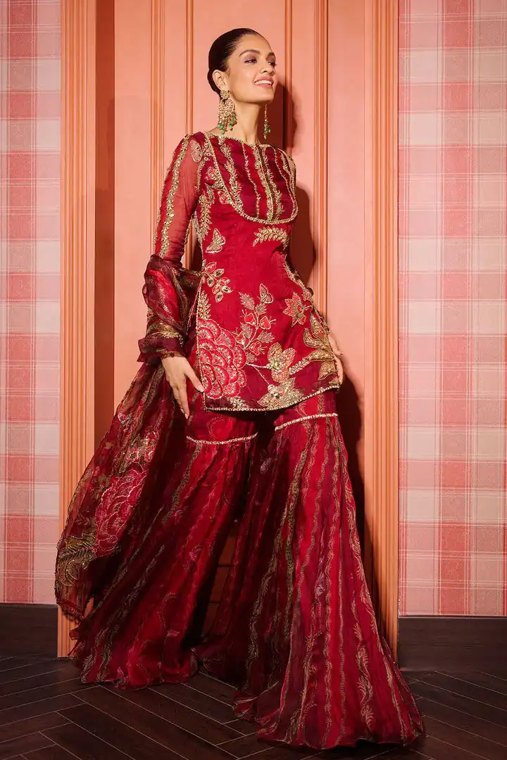 BD 1826 Red Tabby Silk Salwar Suit with Mirror Work & Sequins Work. Available at ₹2449 only. Delivery 4-6 Working Days. Shop now. | Jump Suits, Salwar suit, Casual Suits, Creative suits, Designer Suits, Palazzo Suits, Party Wear Suits, Patiala Suits, Straight Suits