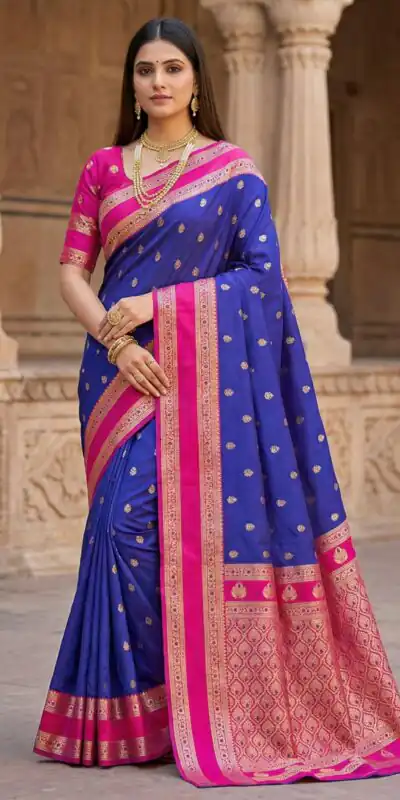MB 3324 Royal Blue in Color Banarasi Silk Zari Work & Lace Work Saree . Now at just ₹1949. Delivery 4-6 Working Days. Shop now. | Designer Sarees, Sarees, Bollywood Sarees, Creative Sarees, Embroidered Sarees, Ethnic Saree, Modern Digital sarees, Party Wear Sarees
