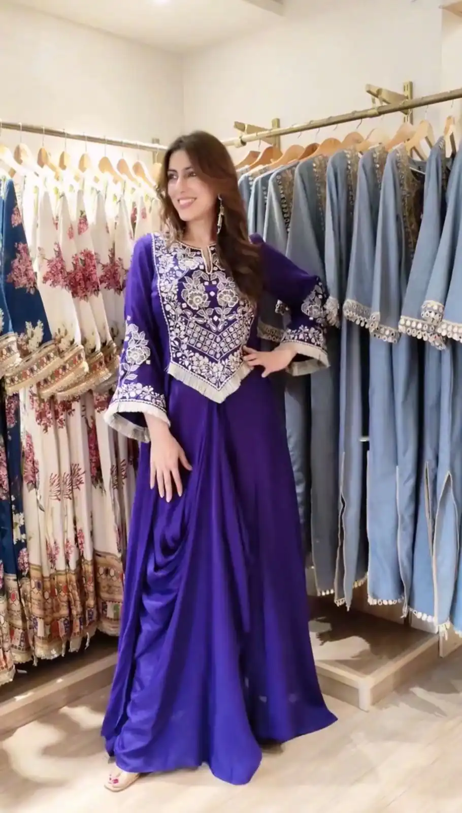 BE 441 Royal Purple Color French Crape Dhoti Suit with Embroidery Work. Get it for ₹1749. Delivery 4-6 Working Days. Shop now. | Jump Suits, Salwar suit, Casual Suits, Creative suits, Designer Suits, Palazzo Suits, Party Wear Suits, Patiala Suits, Straight Suits