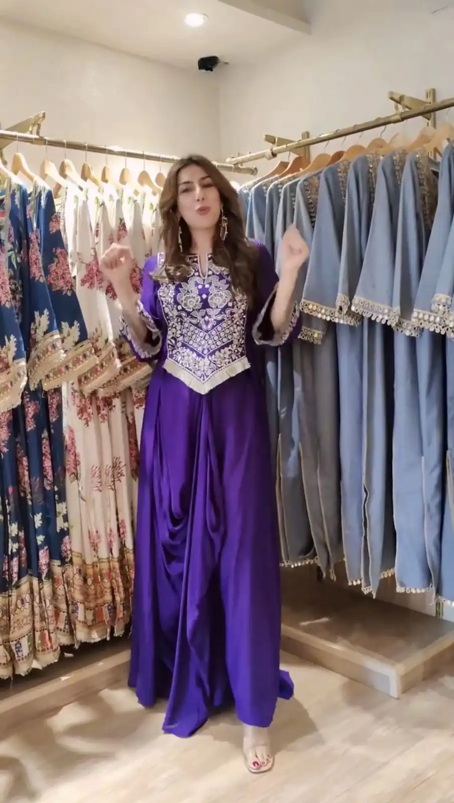 BE 441 Royal Purple Color French Crape Dhoti Suit with Embroidery Work. Get it for ₹1749. Delivery 4-6 Working Days. Shop now. | Jump Suits, Salwar suit, Casual Suits, Creative suits, Designer Suits, Palazzo Suits, Party Wear Suits, Patiala Suits, Straight Suits