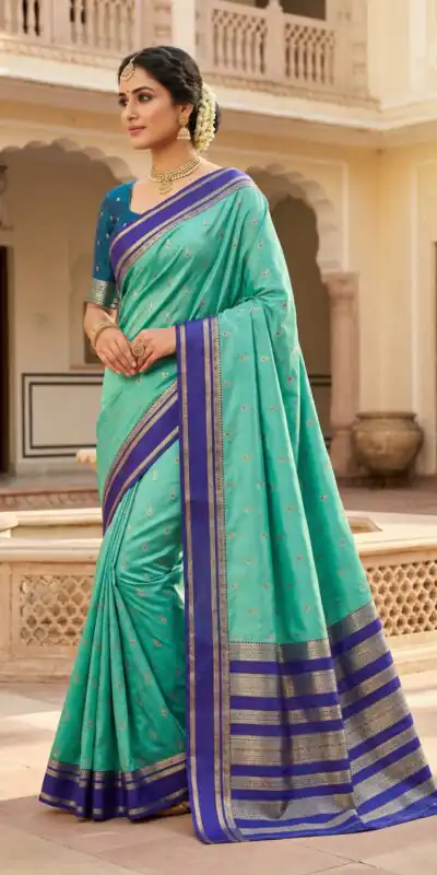 MB 3325 Sky Blue in Color Banarasi Silk Zari Work & Lace Work Saree . Now at just ₹1949. Delivery 4-6 Working Days. Shop now. | Designer Sarees, Sarees, Bollywood Sarees, Creative Sarees, Embroidered Sarees, Ethnic Saree, Modern Digital sarees, Party Wear Sarees