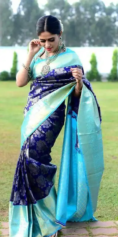 LKP 1071 Sky Blue in Soft Lichi Silk ace Border & Lace Work Saree . Exclusive Offer ₹1449. Delivery 4-6 Working Days. Shop now. | Designer Sarees, Sarees, Bollywood Sarees, Creative Sarees, Embroidered Sarees, Ethnic Saree, Modern Digital sarees, Party Wear Sarees