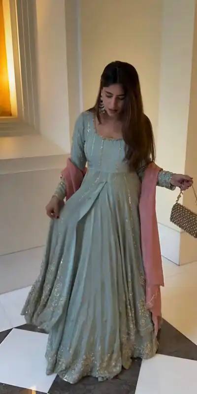 SR 1677 Sky Blue Star Georgette Lehenga Choli with Embroidery Work. Get it for ₹2399. Delivery 4-6 Working Days. Shop now. | Lehenga, Bollywood Lehenga, Creative Lehenga, Designer Lehenga, Embroidered Lehenga, Party Wear Lehenga