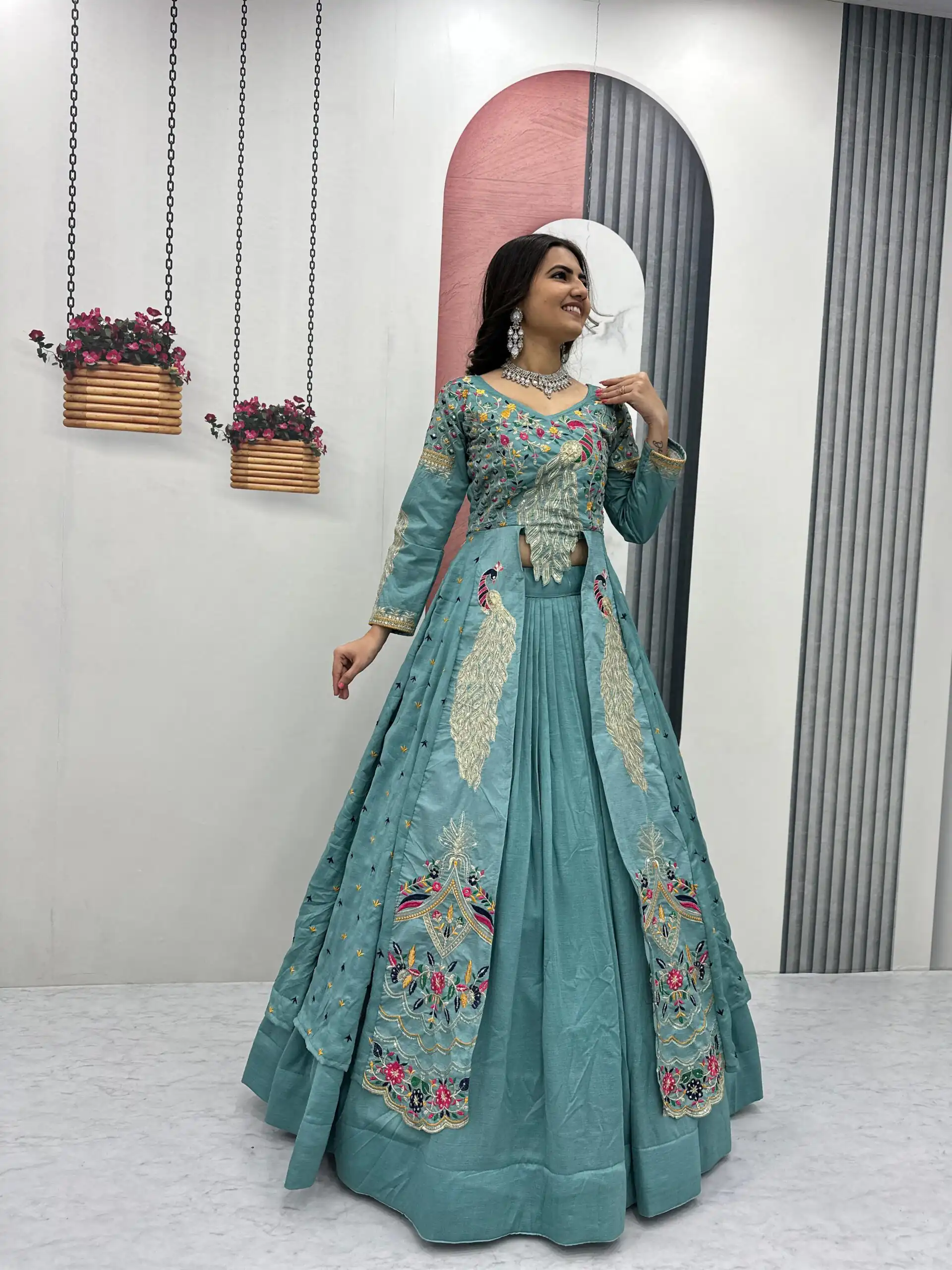 PC 528 Sky Blue Color Vichitra Sequence Work Lehenga Choli Designer Work. Grab it for ₹2649. Delivery 4-6 Working Days. Shop now. | Lehenga, Bollywood Lehenga, Creative Lehenga, Designer Lehenga, Embroidered Lehenga, Party Wear Lehenga