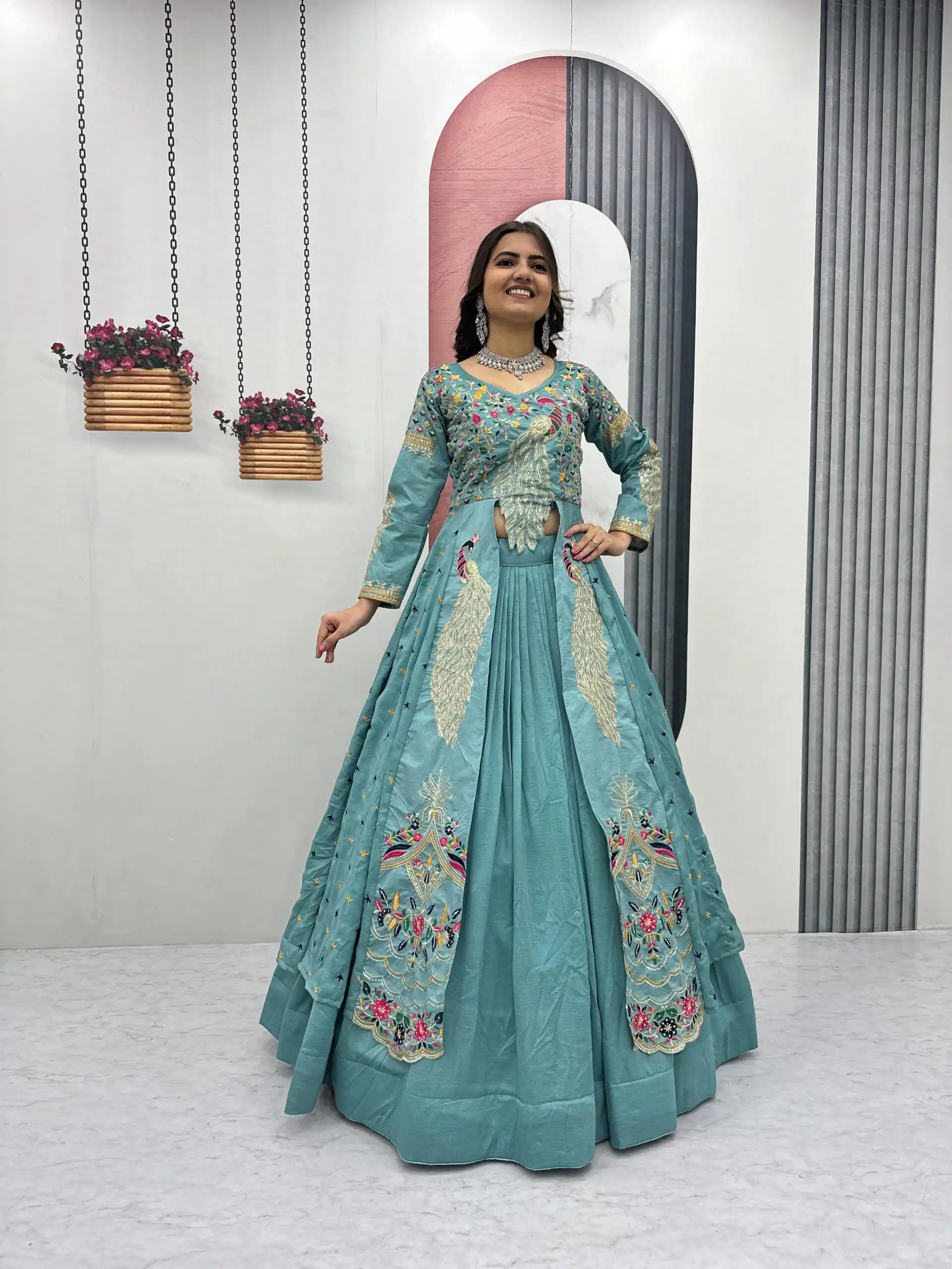 PC 528 Sky Blue Color Vichitra Sequence Work Lehenga Choli Designer Work. Grab it for ₹2649. Delivery 4-6 Working Days. Shop now. | Lehenga, Bollywood Lehenga, Creative Lehenga, Designer Lehenga, Embroidered Lehenga, Party Wear Lehenga