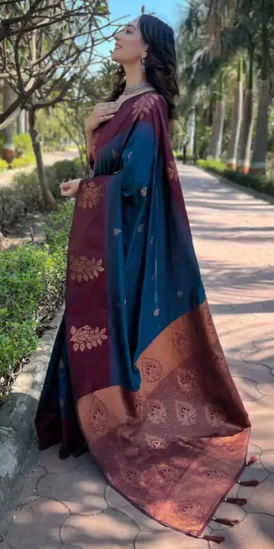KPR 221 Teal Soft Lichi Silk Saree Perfect for Wedding, Party, Raksha Bandhan, Sangeet, Eid – . Get it for ₹1449. Delivery 4-6 Working Days. | Designer Sarees, Sarees, Bollywood Sarees, Creative Sarees, Embroidered Sarees, Ethnic Saree, Modern Digital sarees, Party Wear Sarees