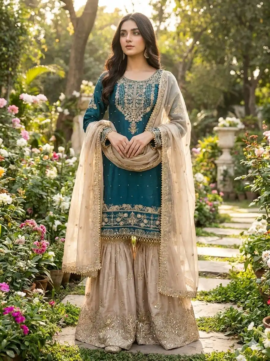 SR 1694 Teal Organza Silk Salwar Suit with Embroidery Work & Lace Work. Exclusive Offer ₹1999. Delivery 4-6 Working Days. Shop now. | Jump Suits, Salwar suit, Casual Suits, Creative suits, Designer Suits, Palazzo Suits, Party Wear Suits, Patiala Suits, Straight Suits