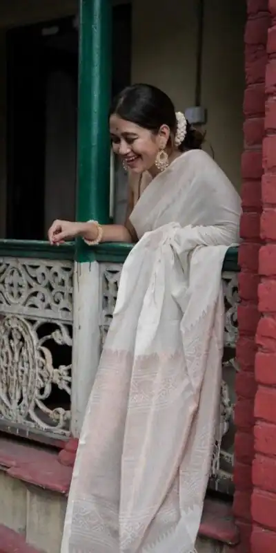 KP 6012 White in Soft Lichi Silk Lace Border & Lace Work Saree . Available at ₹1399 only. Delivery 4-6 Working Days. Shop now. | Designer Sarees, Sarees, Bollywood Sarees, Creative Sarees, Embroidered Sarees, Ethnic Saree, Modern Digital sarees, Party Wear Sarees