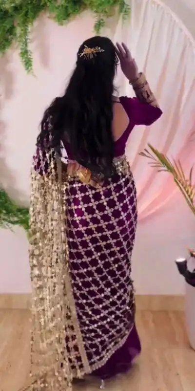 SRK 5322 Wine Fendy Silk Saree with Lace Work & Mirror Work. Wedding, Party, Festive, Events, Festive Deal ₹2499. Delivery 4-6 Working Days. Shop now. | Designer Sarees, Sarees, Bollywood Sarees, Creative Sarees, Embroidered Sarees, Ethnic Saree, Modern Digital sarees, Party Wear Sarees