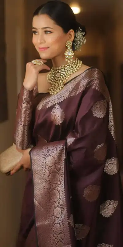 KPR 275 Wine Soft Lichi Silk Saree Perfect for Wedding, Party, Raksha Bandhan, Sangeet, Eid – . Get it for ₹1349. Delivery 4-6 Working Days. | Designer Sarees, Sarees, Bollywood Sarees, Creative Sarees, Embroidered Sarees, Ethnic Saree, Modern Digital sarees, Party Wear Sarees