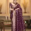 KPR 208 Wine in Color Soft Lichi Silk Designer Work Saree . Available at ₹1399 only. Delivery 4-6 Working Days. Shop now. | Designer Sarees, Sarees, Bollywood Sarees, Creative Sarees, Embroidered Sarees, Ethnic Saree, Modern Digital sarees, Party Wear Sarees