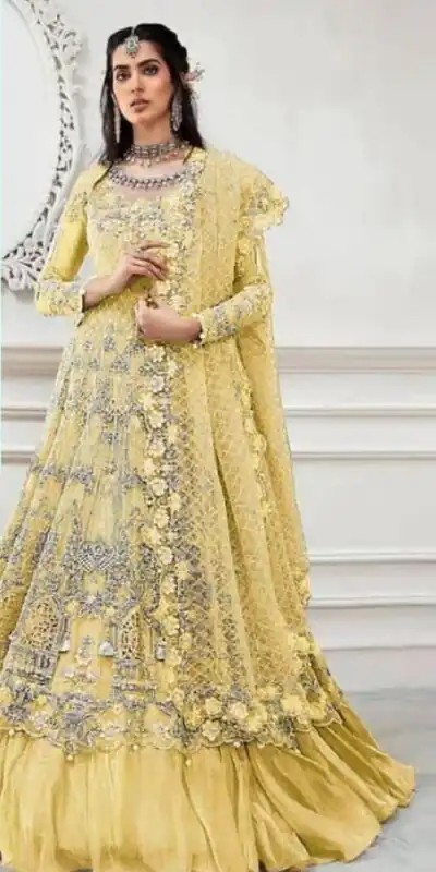 FC 108 Yellow in Heavy Net Stone Work & Embroidery Work Salwar Suit . Get it for ₹2149. Delivery 4-6 Working Days. Shop now. | Jump Suits, Salwar suit, Casual Suits, Creative suits, Designer Suits, Palazzo Suits, Party Wear Suits, Patiala Suits, Straight Suits