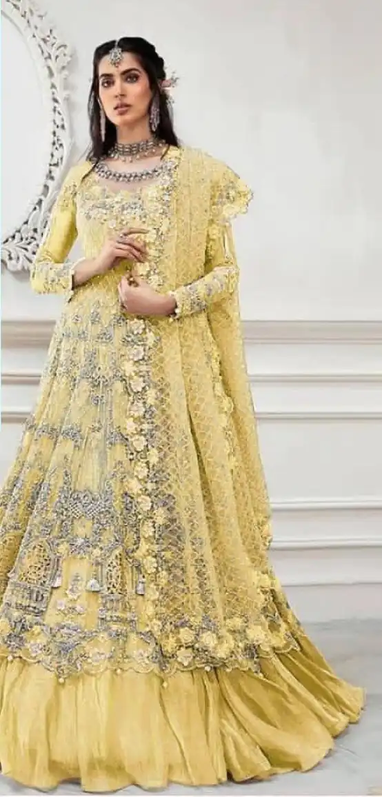 FC 108 Yellow in Heavy Net Stone Work & Embroidery Work Salwar Suit . Get it for ₹2149. Delivery 4-6 Working Days. Shop now. | Jump Suits, Salwar suit, Casual Suits, Creative suits, Designer Suits, Palazzo Suits, Party Wear Suits, Patiala Suits, Straight Suits