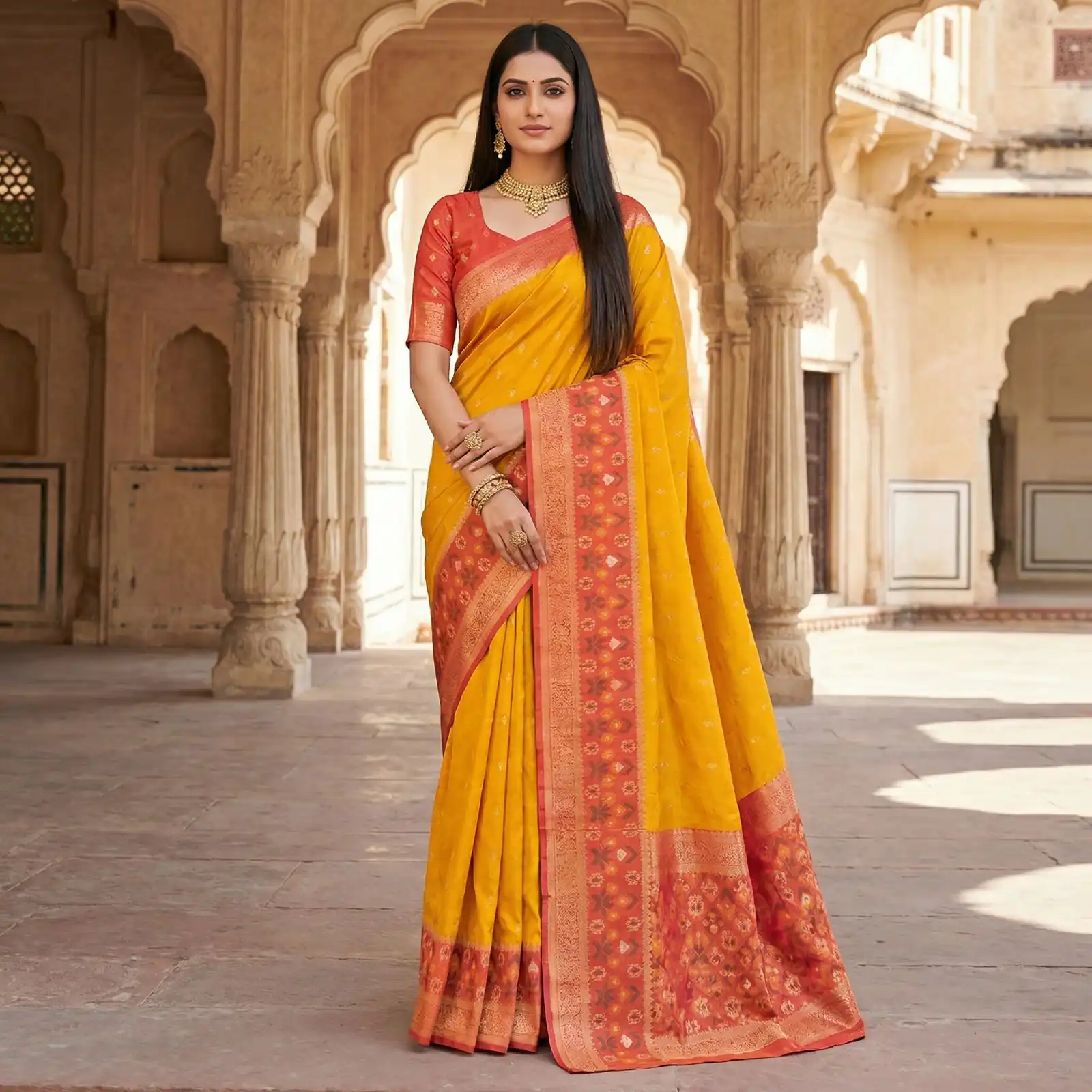 MB 6140 Yellow in Color Pochampalli Silk Lace Work & Zari Work Saree . Get it for ₹2049. Delivery 4-6 Working Days. Shop now. | Designer Sarees, Sarees, Bollywood Sarees, Creative Sarees, Embroidered Sarees, Ethnic Saree, Modern Digital sarees, Party Wear Sarees