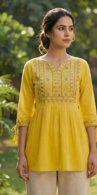 INLI Charmi vol 5 Yellow Rayon Thread Work Kurti . Wedding, Party, Festive, Events Affordable Price ₹1349. Delivery 4-6 Working Days. Shop now. | Kurti, Bollywood Kurti, Creative Kurtis, Designer Kurti, Party Wear Kurti, Selfie Kurti