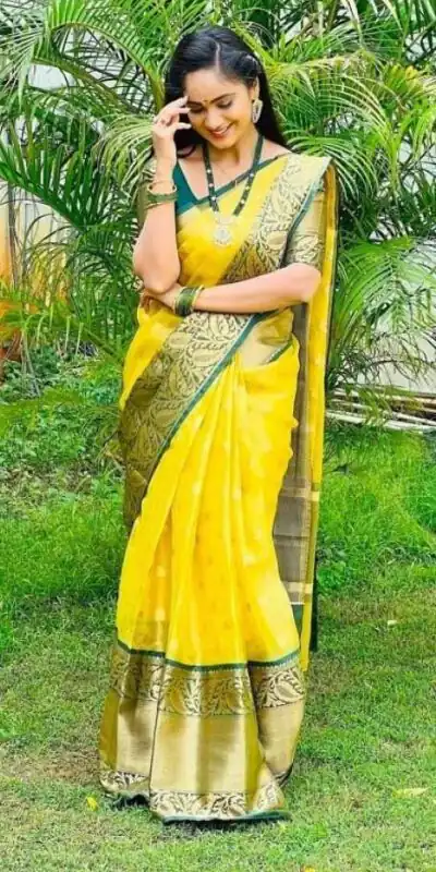 KPR 225 Yellow in Soft Lichi Silk Lace Work & Lace Border Saree . Special Price ₹1449. Delivery 4-6 Working Days. Shop now. | Designer Sarees, Sarees, Bollywood Sarees, Creative Sarees, Embroidered Sarees, Ethnic Saree, Modern Digital sarees, Party Wear Sarees