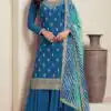 Aglow Blue Viscous Chinon Embroider Work Salwar Suit