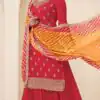 Aglow Red Viscous Chinon Embroider Work Salwar Suit