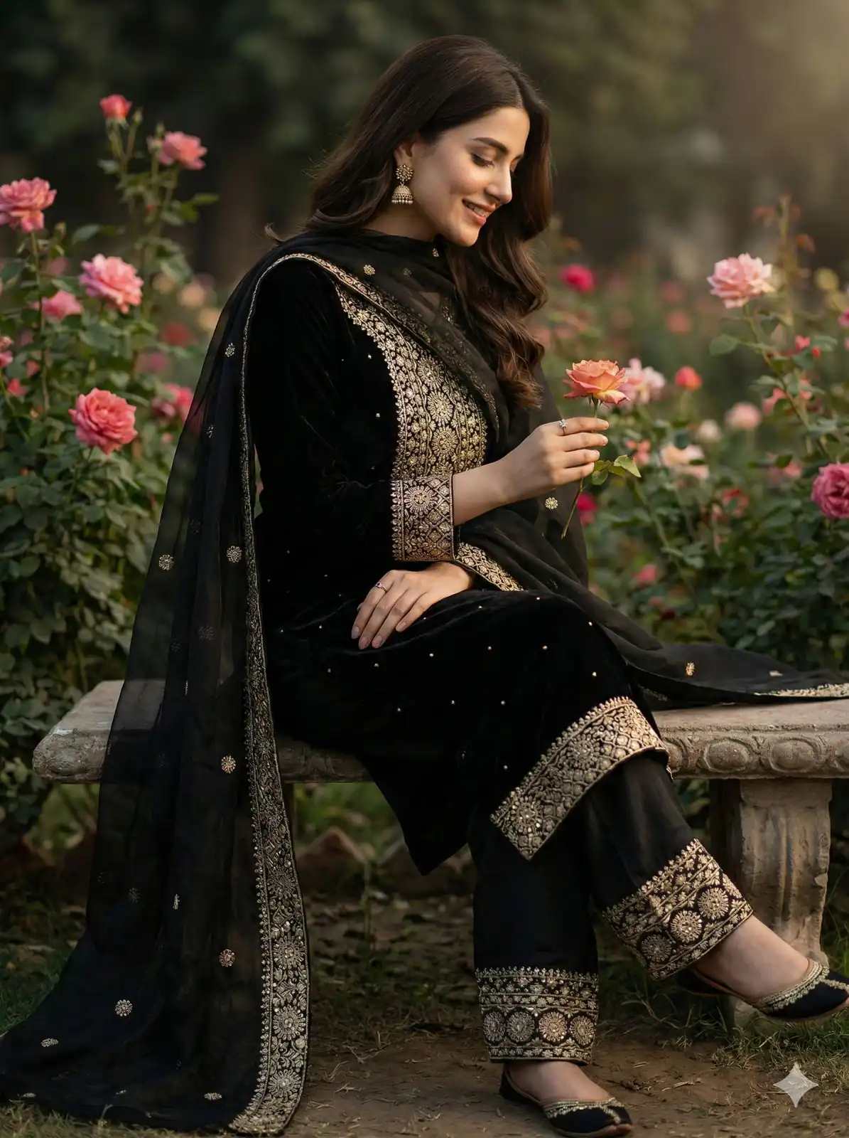 Alluring Black Fendy Silk Sequence Work Salwar Suit - Image 4