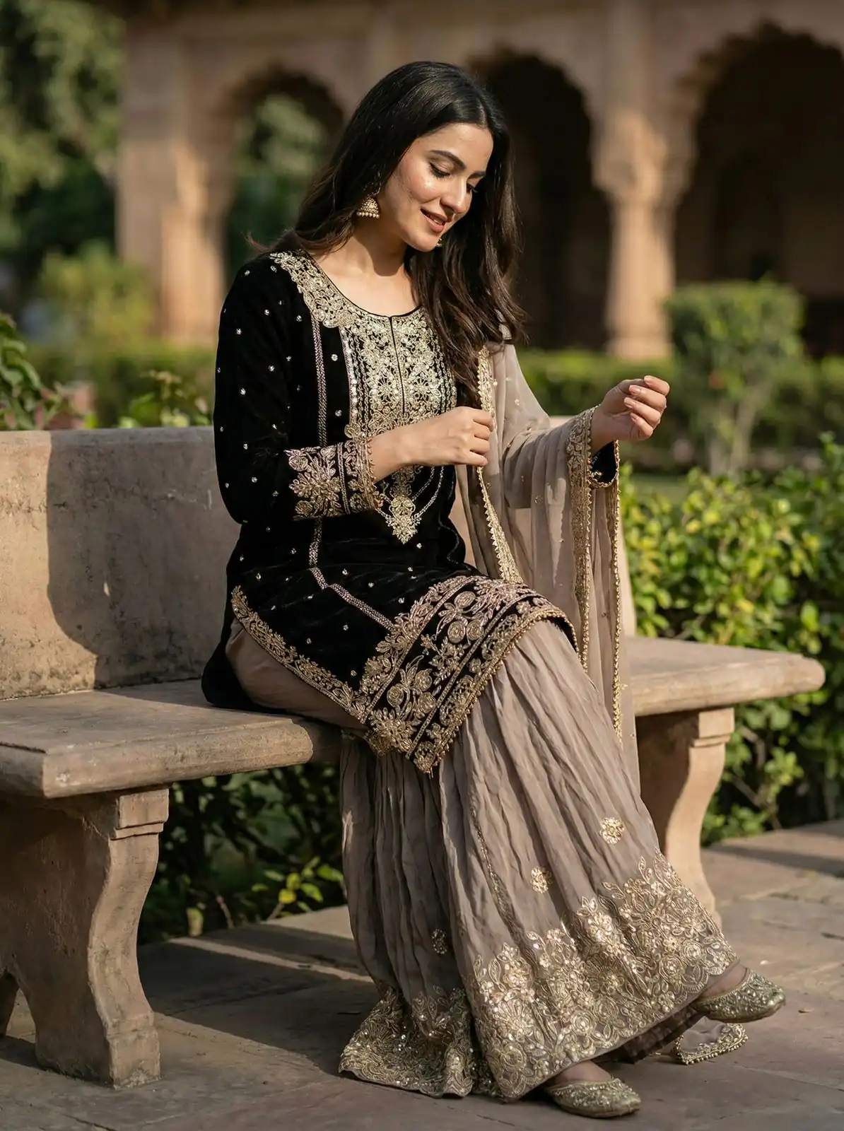Alluring Black Georgette Embroider Work Salwar Suit - Image 4