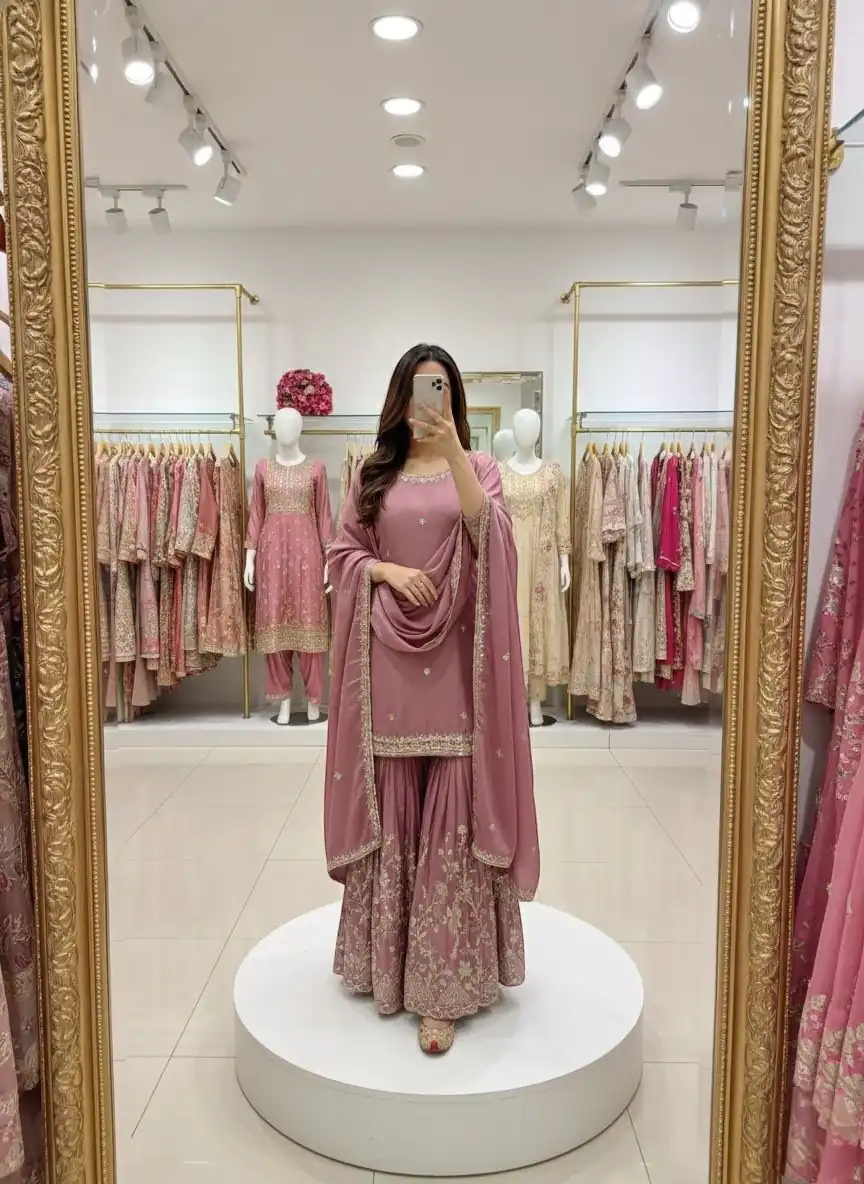 Angelic Onion Chinon Silk Embroider Work Salwar Suit - Image 2