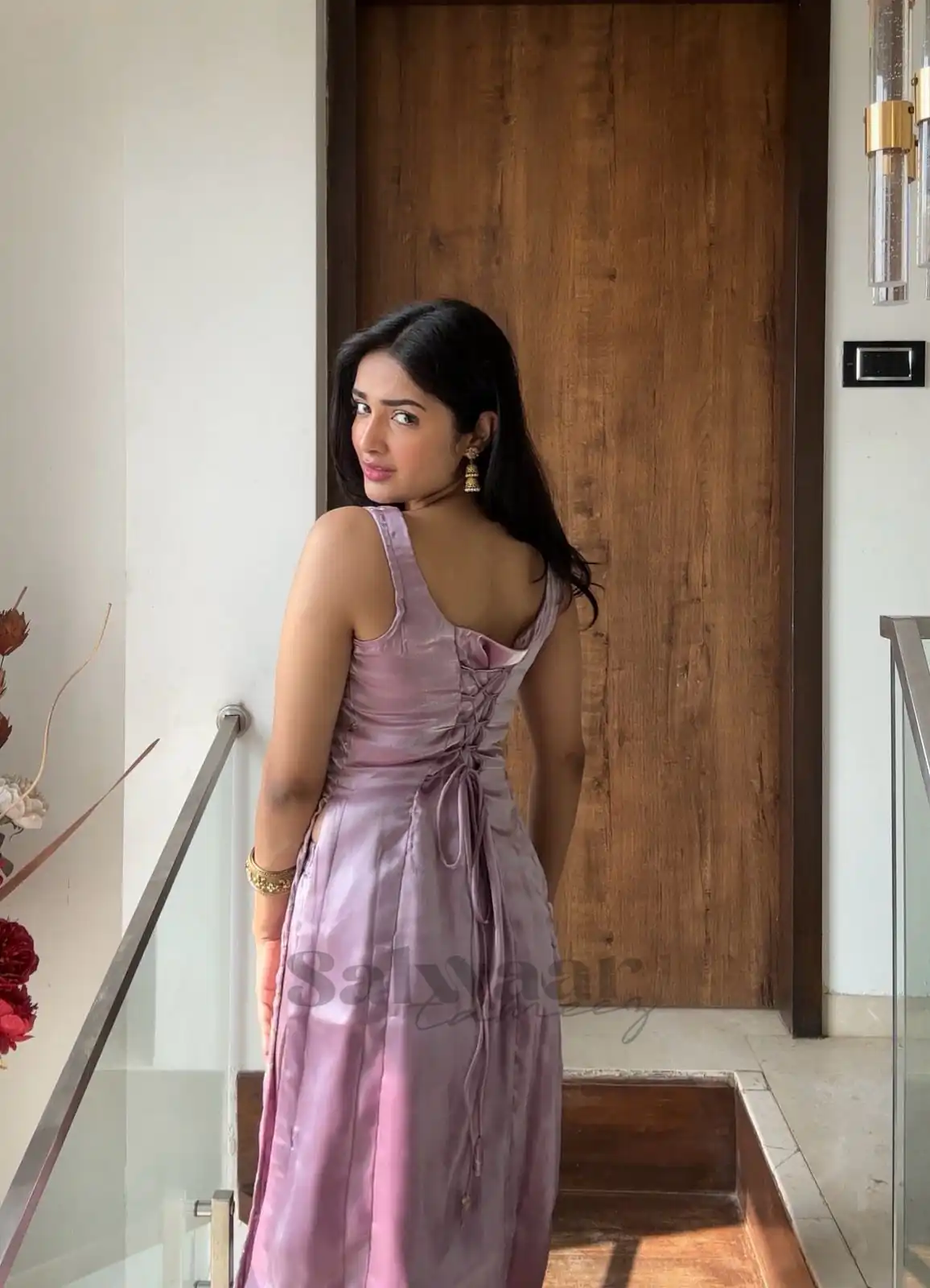 Dazzling Lavender Zimmy Silk Embroider Work Salwar Suit - Image 3