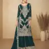 Lovely Green Viscous Chinon Embroidery Work Salwar Suit
