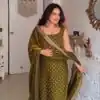 Perfect Mehendi Fendy Silk Sequence Work Salwar Suit
