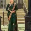 Pretty Green Lichi Silk Jacquard Work Saree