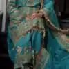 Stylish Blue Natural Crepe Sequence Work Salwar Suit