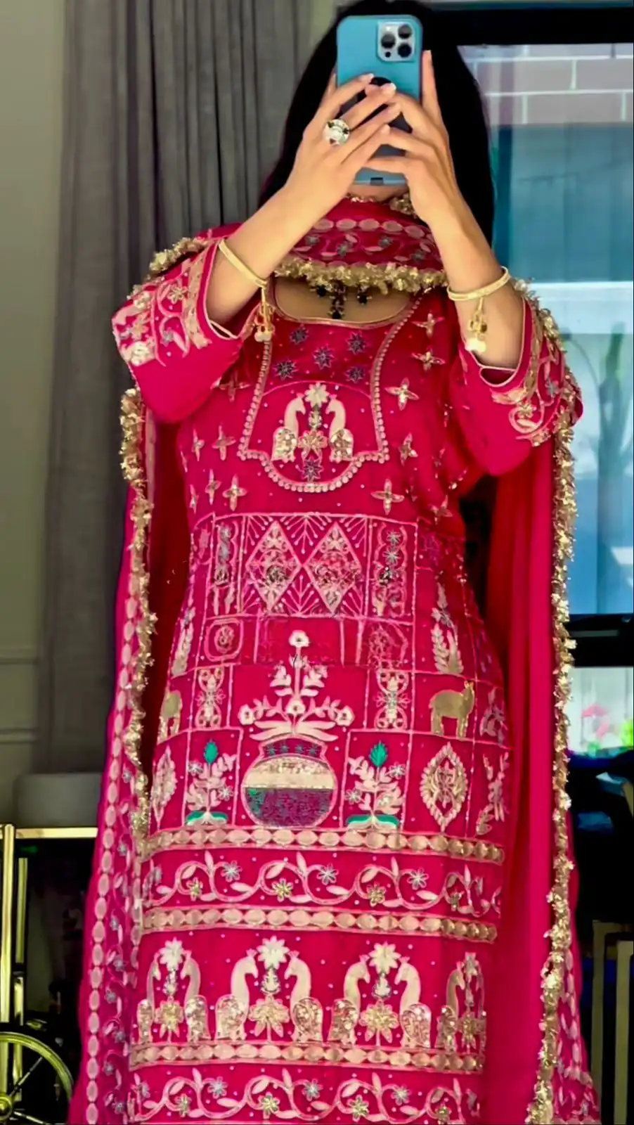 Stylish Pink Natural Crepe Sequence Work Salwar Suit - Image 2