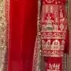 Stylish Red Natural Crepe Sequence Work Salwar Suit