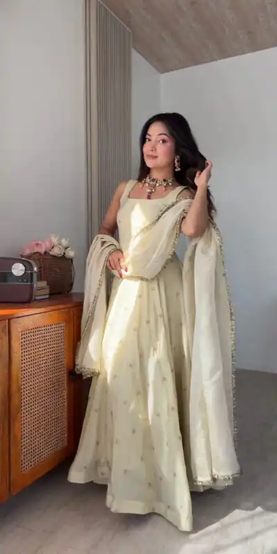 Off White Cosmos Gold  Embroider Work Salwar Suit