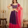 Wine Georgette With Sequence Work Lehenga Choli
