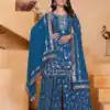 Blue Fox Georgette Embroidery Work Salwar Suit