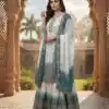 Blue Dual Star Georgette Sequence Work Salwar Suit